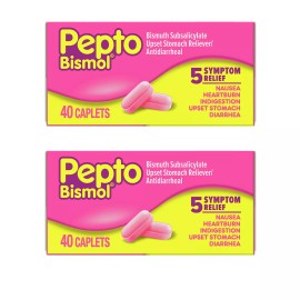 Pepto-Bismol 6 Pack Pepto Bismol Caplets for Upset Stomach & Diarrhea Relief,  total 240 Ct