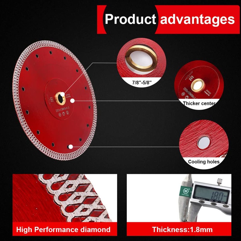 8 inch Super Thin Diamond Ceramic Saw Blade Porcelain Cutting