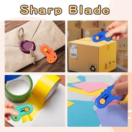 Harita Box Cutter Utility Knife Mini Retractable Lanyard Hole, Alloy Steel Blade, 6 Piece, Lightweight Letter Opener, Cute Animal Shaped Dinosaur