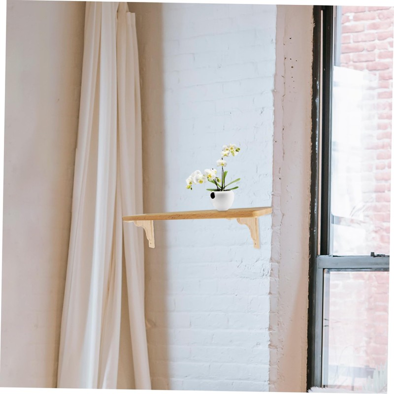 NAMOARLY Triangular Wooden Wall Shelf Brackets Decorative Support for Floating