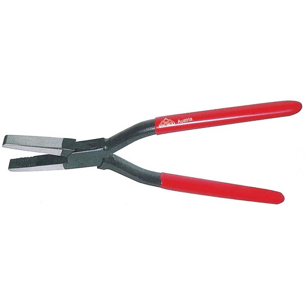 Stubai 280001 Tinsmith's Flat Nose Pliers with Teeth, Silver/Red/Grey, 240