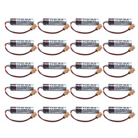 Meewellvetry 20Pack ER6V 3.6V Lithium Battery 2400mah for ER6VC119A/ER6VC119B Battery for PLC System with Brown Plug