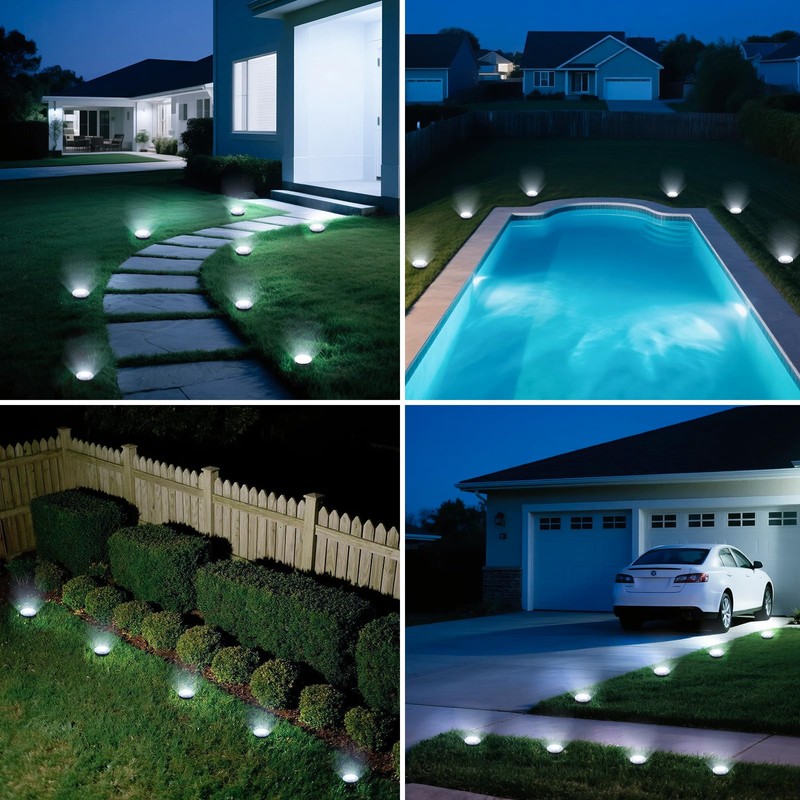 vighep Mini Outdoor Solar Lights，4 Pqck Solar Garden Lights for