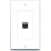 Wallplate City 1 Port CAT6-SHIELDED Wall Plate-1 Gang White