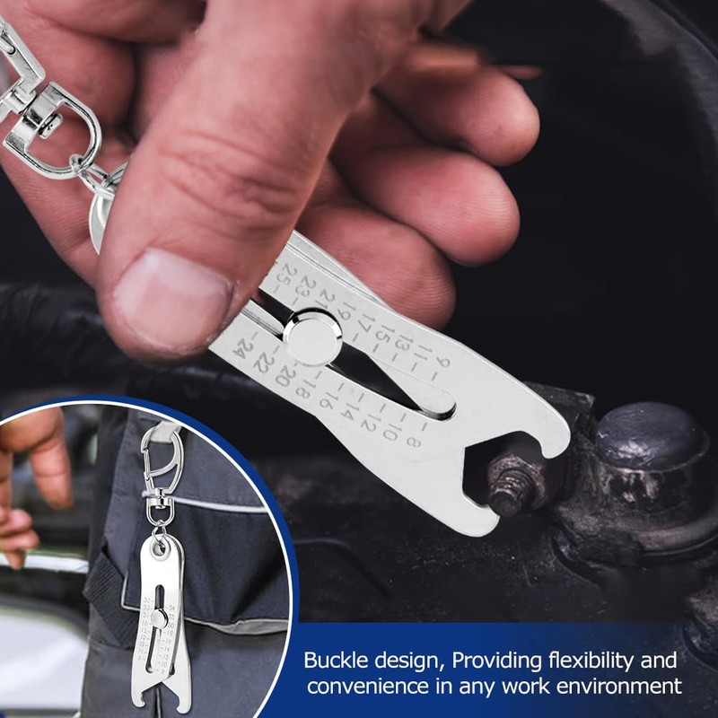 Pilarmuture Portable Precise Thread Size Checker Keychain,Precise Bolt Size Finder