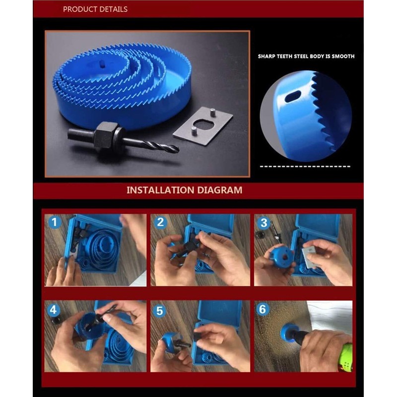 Holes Cutters - 8Pcs/13Pcs Down Lights Opener Saw Holesaw Kit