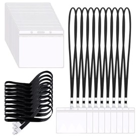 Ultimate Badge Holder Pack – 60 Transparent ID Badge Holders with Black Lanyards - Perfect for Multiple Applications Such as Men in Black Costume Accessories