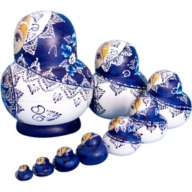 YAKELUS Russian Nesting Dolls for Kids Matryoshka Doll 10pcs Handmade