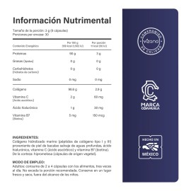 Vizana Nutrition Colágeno Hidrolizado Marino 180 Caps500 Mg                                                                                           