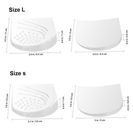 BESPORTBLE 6 Pairs Height Increase Shoe Pads Gel Heel Wedge Inserts for Men Women Washable and Reusable Easy Placement Non Slip Cushions S