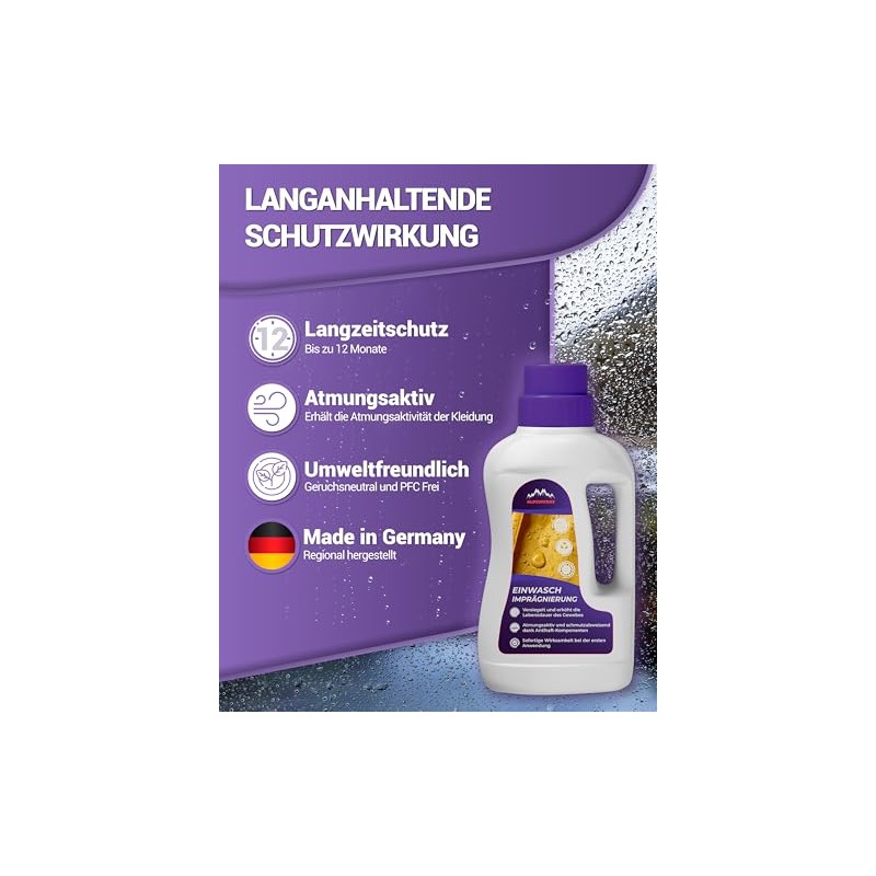 ALPENWERT¬Æ Impr√§gnierwaschmittel [MADE IN GERMANY] f√ºr Outdoor Bekleidung, Funktionskleidung, Skibekleidung,