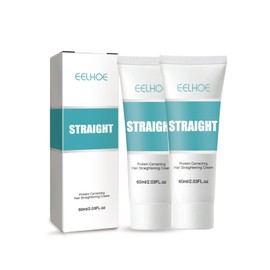 2PCS Protein Smoothing Hair Cream, Split End Repair & Frizz-Free Treatment, No-Straightening Formula for Damaged Hair, 72H Hydration & Travel-Ready Kit, 2.03FLOZ*2