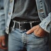 Wrangler Men's Leather Country Casual Everyday Dress Belt for Jeans