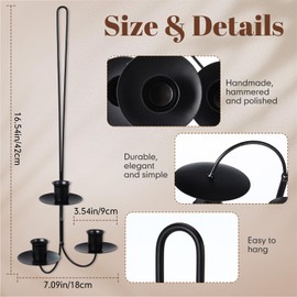 Teenyyou 2 Set Metal Wall Candle Sconce Holder Modern Wall Mount Candleholders Metal Candle Hanging Holders Candle Wall Sconce Hanging Candle Pillar Holder for Living Room Farmhouse