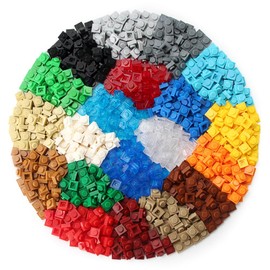 Feleph Basic 1000 Pieces Plate 1x1 Pixel Art 4 Colors Parts Black White Gray Tile Building Play Blocks Set Toy Classic Compatible with 3024