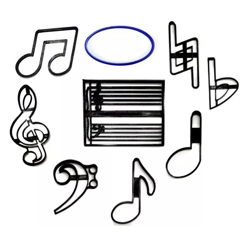 AJT MUSIC MUSICAL NOTE SYMBOL NOTATIONS SET OF 9 COOKIE