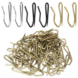 Rustark 58pcs Bronze Metal Curtain Hooks - Stainless Steel Heavy Duty Pin-On Drapery Hooks for Pinch Pleat Drapes, Window, Door and Shower - Track Hook