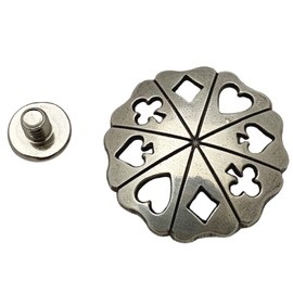 Playing Card Suit Screw Back Conchos - 1"- 4 Pack