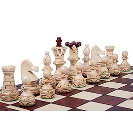 Beautiful Handcrafted Wooden Chess Set with Wooden Board and Handcrafted Chess Pieces -1-2 players, Gift idea Products (21" (55 cm))