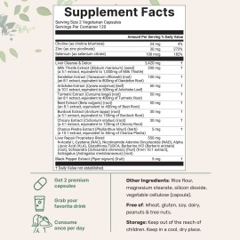 Liver Detox 240 Veggie Capsules | 20-in-1 Advanced Support Complex with Milk ...