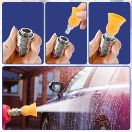 Pressure Washer Nozzle Guard, Power Washer Nozzle Tips with 1/4Inch Quick Connect Plastic+Stainless Steel Orifice 3.0