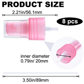 VARMDUKKE 8PCS Spray Bottle Nozzle, Reusable Sprayer Tops Replacement with Cap, 20 mm Plastic Fine Mist Sprayer Pump for Essential Oil, Makeup Bottle, Cleaning Solutions - Pink