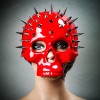 ILOVEMASKS Steampunk Spikes Skull Venetian Masquerade Half Face Mask -