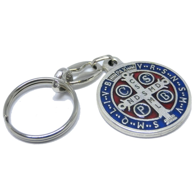 50.101.31 GA Saint Benedict Enamel Keyring Medal Size 3.2 cm,