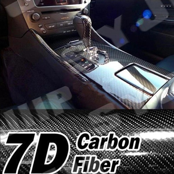 SYJIIP 12x60'' Rollo De Vinilo Fibra De Carbono 7D Para