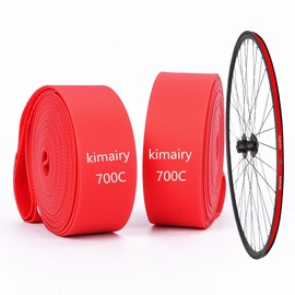 2 Pack Bicycle Rim Liner Strip Tape, High-Strength Protection Tape Inner Tubes for Bike Wheels (Road Bike Tires, Red 700C 2 PCS)