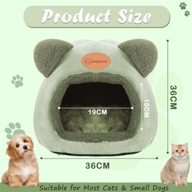 Cat Cave Cat Bed Washable Cat House Pet Bed Soft Comfort Tent Cat Litter Bed Warm Cat Cave Soothing Bed for Cats and Small Dogs Sleeping (Green)