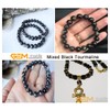 Gem-Inside 6mm Natural Stone Mixed Black Tourmaline Round Polished Beads