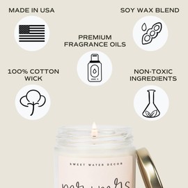 Sweet Water Decor Best Grandma Ever Candle - Jasmine, Rosemary, Sea Salt, & Honey Scented Candle - 9 oz Soy Candle in Clear Jar with 40+ Hours Burn Time - Birthday and Mother's Day Gifts for Grandma