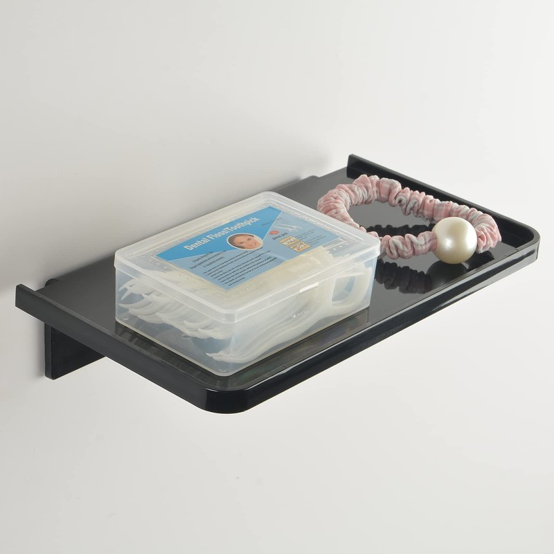 JDYOOMI Acrylic Floating Wall Shelves - Small Stick-on Wall Mounted