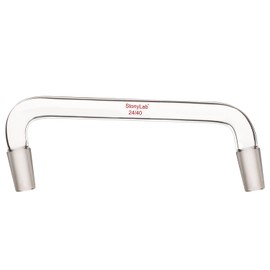 stonylab Glass Distilling Adapter, Borosilicate Glass 75 Degree and 105 Degree Bent Chemistry Adapter with 24/40 Standard Taper Inner Joints, 200 mm Length