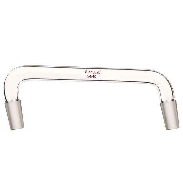 stonylab Glass Distilling Adapter, Borosilicate Glass 75 Degree and 105
