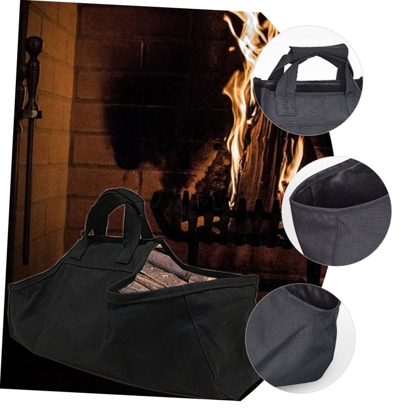 GRIRIW Firewood Storage Bag Oxford Cloth Large Capacity Logging Bag
