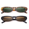 SCVGVER Oval Sunglasses for Women Men, 90s Skinny Sun Glasses,