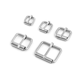 QWORK Pack of 50 Silver Metal Roller Buckle, Belt Hardware Pin Buckle for Bags, Leather Belts Handmade and Craft Accessories, 13 mm / 16 mm / 20 mm / 25 mm / 32 mm, silver