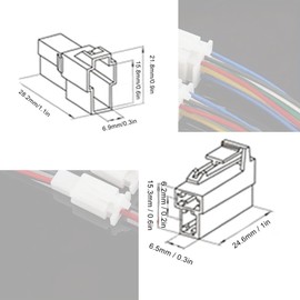 KIMISS - Conector de cable eléctrico para automoción, tipo T, 2 pines, enchufe macho y hembra, kit de terminales y enchufe apto para FT-7800R, FT-8800R, FT-8900R
