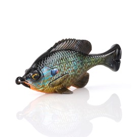 Savage Gear Pulse Tail Bluegill Loosebody Fishing Bait, 1 1/4 oz, Pumpkinseed, Realistic Contours, Colors & Movement, Durable Construction, Heavy-Duty Weighted Fishing Hook, 100% Snag-Free Design