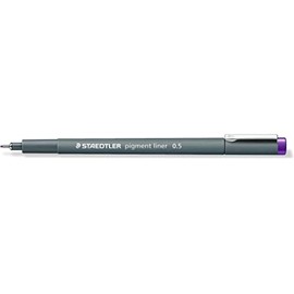 STAEDTLER 308 05-6 VE Pigment Liner (Fineliner with High-Quality Pigment Ink, Waterproof, Fade-resistant, Indelible, Line Width 0.5 mm, Case with 10 Pigment Liners) Purple