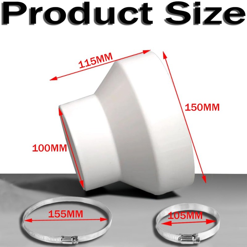 Trsnzul Exhaust Hose Adapter 150 mm to 100 mm Reducer