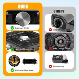 Portable Folding Camping Stove - 2-Burner Propane Camp Stove with Push-Button Instant Ignition,Adjustable Stove with Carry Bag & Handle for Outdoor Tailgating, Backyard BBQ Camping Essentials,Gifts