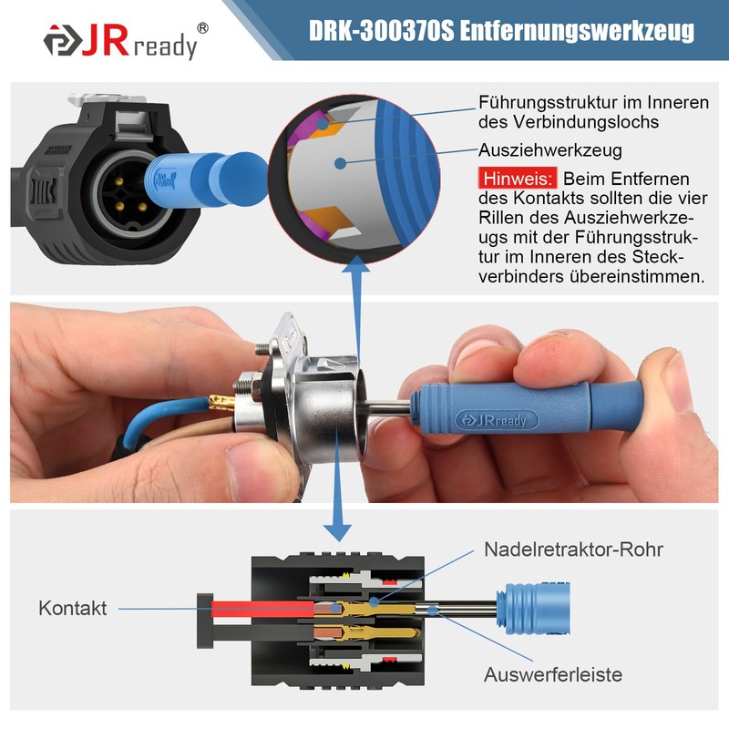 JRready JRSSWCONN CP20 4-Pin Industrial Waterproof Connector 2 Set IP68