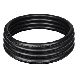 VehiMata 3/8 Fuel Line, 10FT SAE 30R9 Push Lock NBR Rubber Hose 300PSI Black