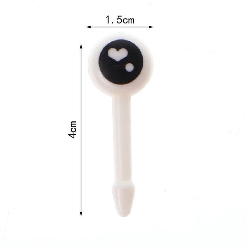 MEELYHOME 10Pcs Cartoon Eye Fruit Fork Toothpick Tableware Bento Lunch
