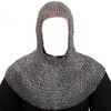 Handmade chainmail coif Mild steel chainmail hood Flat riveted chainmail
