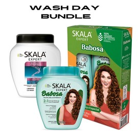Skala Beauty Hair Masks - Nourishing, Gentle, Hydrating - Hair care Products Conditioner Moisture Shampoo Hydrate Moisturizing Repair Restore Vitamins:_4PK - OleodeCoco+Dona+Babosa+Brush