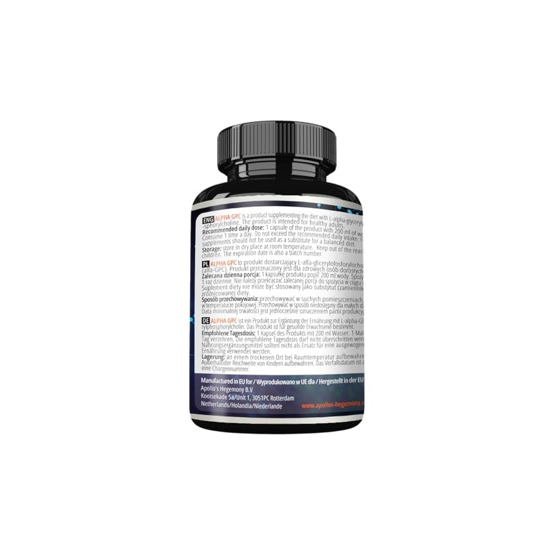 Alpha-GPC 600mg per Daily Dose - 90 Vegan Choline Capsules